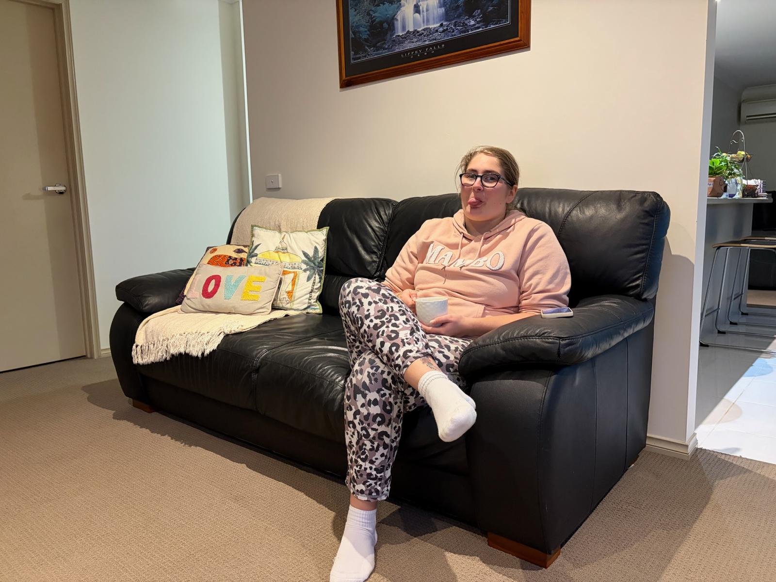 MindOn Care participant relaxing comfortably at home
